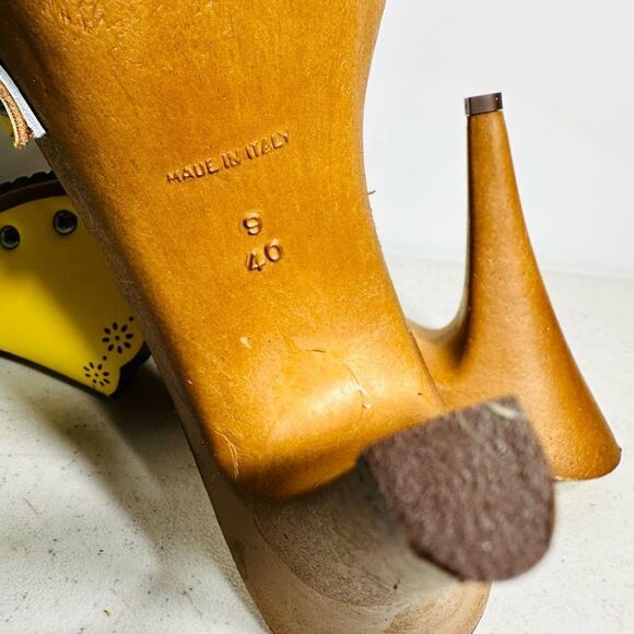 Zoccoli da donna con Fiori Laserati TACCO 11 - K23301 GIALLO 40-9 - Picture 7 of 7